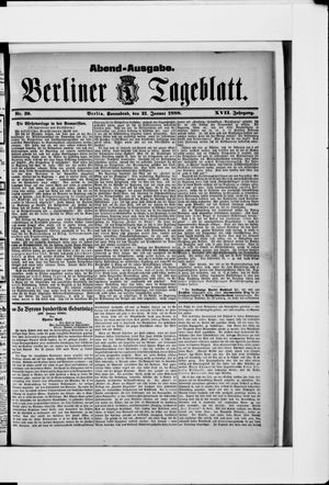 Berliner Tageblatt und Handels-Zeitung vom 21.01.1888
