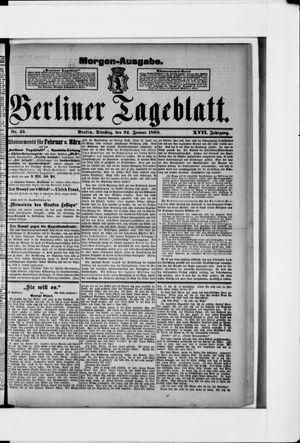 Berliner Tageblatt und Handels-Zeitung vom 24.01.1888