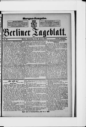 Berliner Tageblatt und Handels-Zeitung vom 26.01.1888