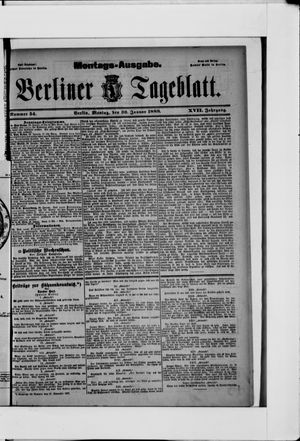 Berliner Tageblatt und Handels-Zeitung vom 30.01.1888