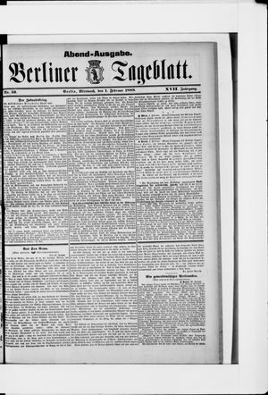 Berliner Tageblatt und Handels-Zeitung vom 01.02.1888