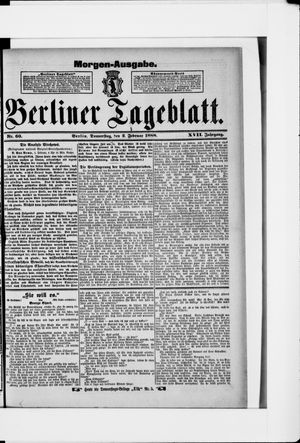 Berliner Tageblatt und Handels-Zeitung on Feb 2, 1888
