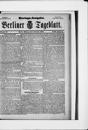 Berliner Tageblatt und Handels-Zeitung vom 06.02.1888