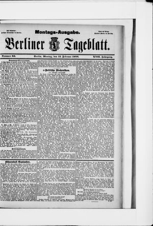Berliner Tageblatt und Handels-Zeitung vom 13.02.1888