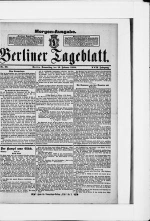 Berliner Tageblatt und Handels-Zeitung vom 16.02.1888