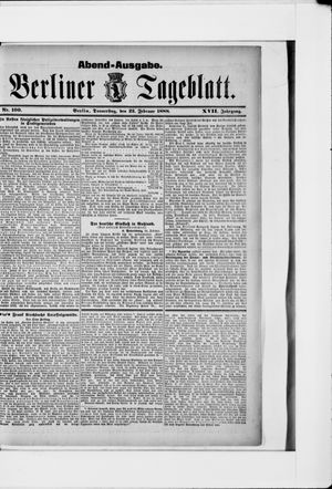 Berliner Tageblatt und Handels-Zeitung on Feb 23, 1888