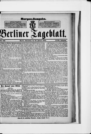 Berliner Tageblatt und Handels-Zeitung vom 25.02.1888