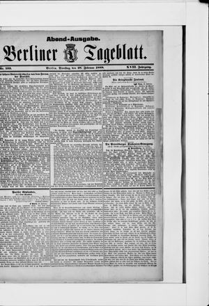 Berliner Tageblatt und Handels-Zeitung vom 28.02.1888