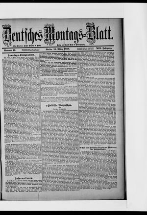 Berliner Tageblatt und Handels-Zeitung vom 19.03.1888