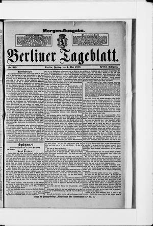 Berliner Tageblatt und Handels-Zeitung vom 04.05.1888