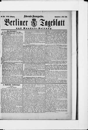 Berliner Tageblatt und Handels-Zeitung on May 5, 1888