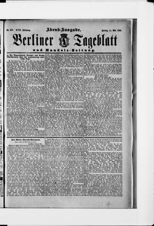Berliner Tageblatt und Handels-Zeitung vom 11.05.1888