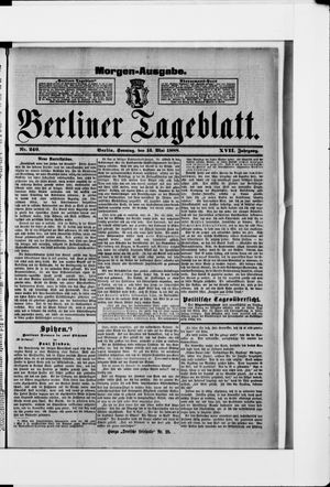 Berliner Tageblatt und Handels-Zeitung on May 13, 1888