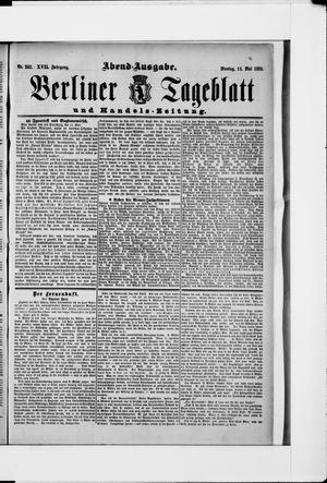 Berliner Tageblatt und Handels-Zeitung on May 14, 1888