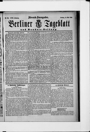 Berliner Tageblatt und Handels-Zeitung on May 15, 1888