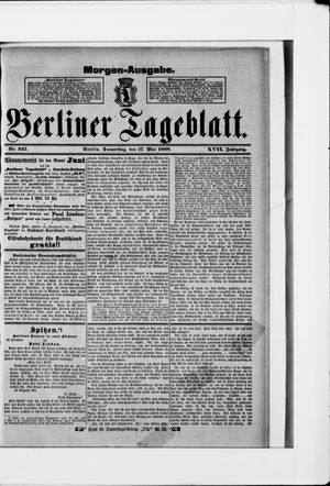 Berliner Tageblatt und Handels-Zeitung vom 17.05.1888