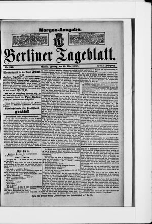 Berliner Tageblatt und Handels-Zeitung on May 18, 1888