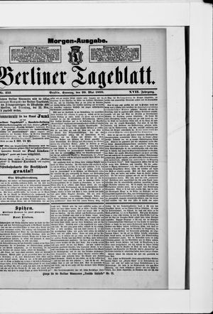 Berliner Tageblatt und Handels-Zeitung vom 20.05.1888