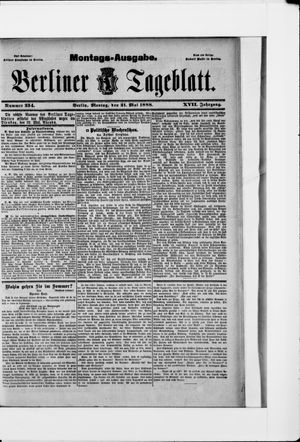Berliner Tageblatt und Handels-Zeitung vom 21.05.1888
