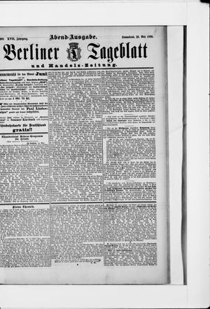 Berliner Tageblatt und Handels-Zeitung on May 26, 1888