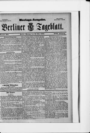 Berliner Tageblatt und Handels-Zeitung vom 28.05.1888