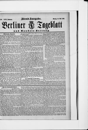 Berliner Tageblatt und Handels-Zeitung on May 28, 1888