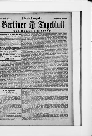 Berliner Tageblatt und Handels-Zeitung on May 30, 1888