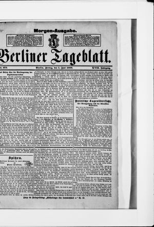 Berliner Tageblatt und Handels-Zeitung vom 01.06.1888
