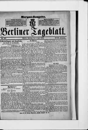 Berliner Tageblatt und Handels-Zeitung vom 03.06.1888