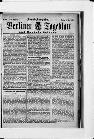 Berliner Tageblatt und Handels-Zeitung vom 11.06.1888