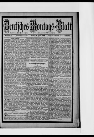 Berliner Tageblatt und Handels-Zeitung vom 18.06.1888