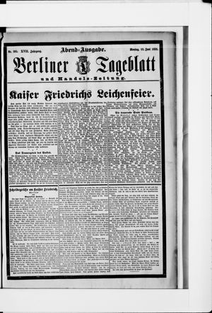 Berliner Tageblatt und Handels-Zeitung vom 18.06.1888