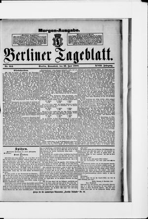 Berliner Tageblatt und Handels-Zeitung vom 23.06.1888