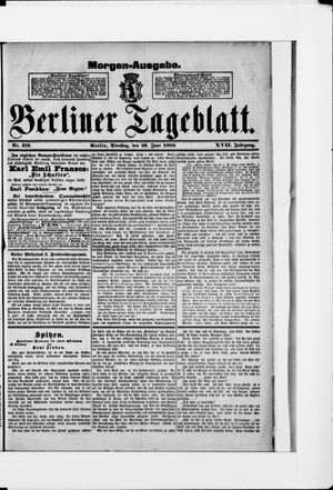 Berliner Tageblatt und Handels-Zeitung on Jun 26, 1888