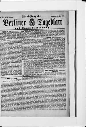 Berliner Tageblatt und Handels-Zeitung vom 28.06.1888
