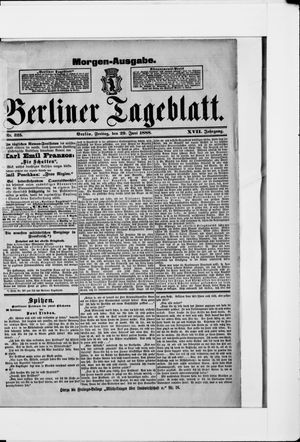 Berliner Tageblatt und Handels-Zeitung vom 29.06.1888