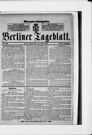 Berliner Tageblatt und Handels-Zeitung vom 05.07.1888