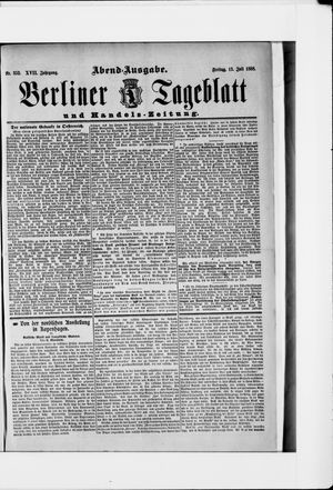 Berliner Tageblatt und Handels-Zeitung on Jul 13, 1888