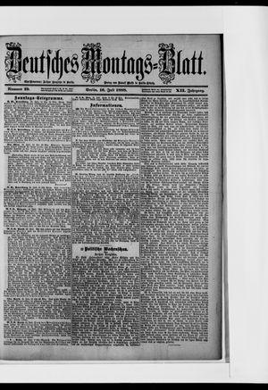 Berliner Tageblatt und Handels-Zeitung on Jul 16, 1888