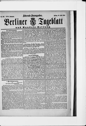 Berliner Tageblatt und Handels-Zeitung vom 20.07.1888