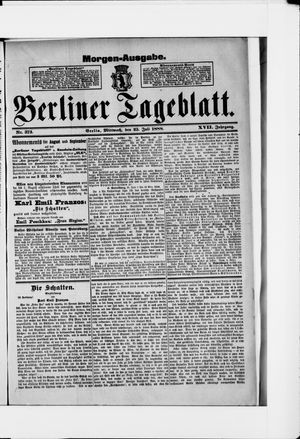 Berliner Tageblatt und Handels-Zeitung on Jul 25, 1888