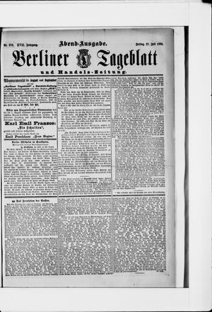 Berliner Tageblatt und Handels-Zeitung vom 27.07.1888