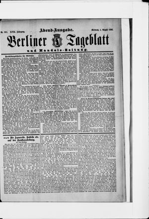 Berliner Tageblatt und Handels-Zeitung vom 01.08.1888