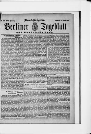 Berliner Tageblatt und Handels-Zeitung vom 02.08.1888