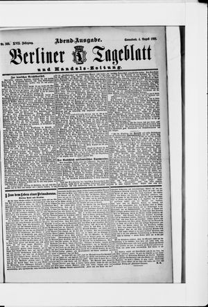 Berliner Tageblatt und Handels-Zeitung vom 04.08.1888
