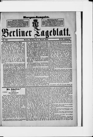 Berliner Tageblatt und Handels-Zeitung vom 07.08.1888