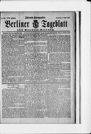 Berliner Tageblatt und Handels-Zeitung on Aug 9, 1888