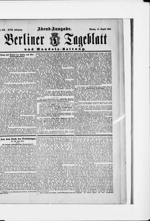 Berliner Tageblatt und Handels-Zeitung vom 13.08.1888
