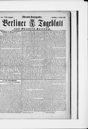 Berliner Tageblatt und Handels-Zeitung vom 16.08.1888