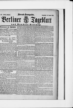 Berliner Tageblatt und Handels-Zeitung on Aug 18, 1888